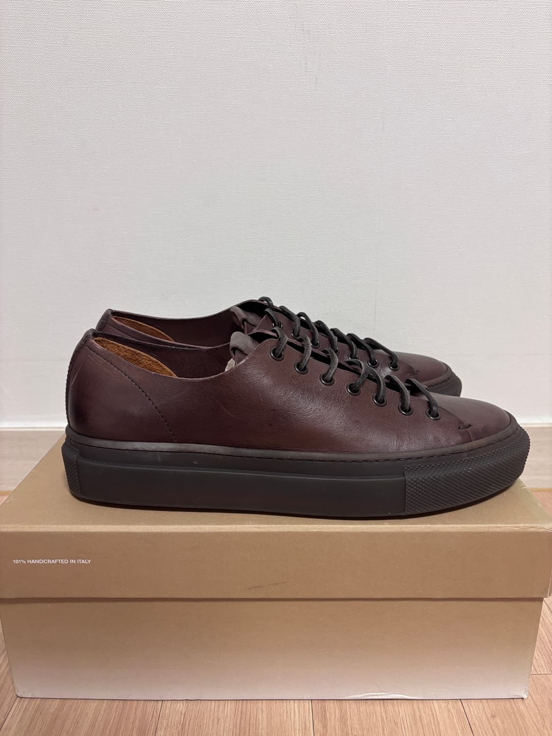 새상품) 270 (41) 부테로 타니노 브라운 이태리 가죽 스니커즈 상품이미지4
