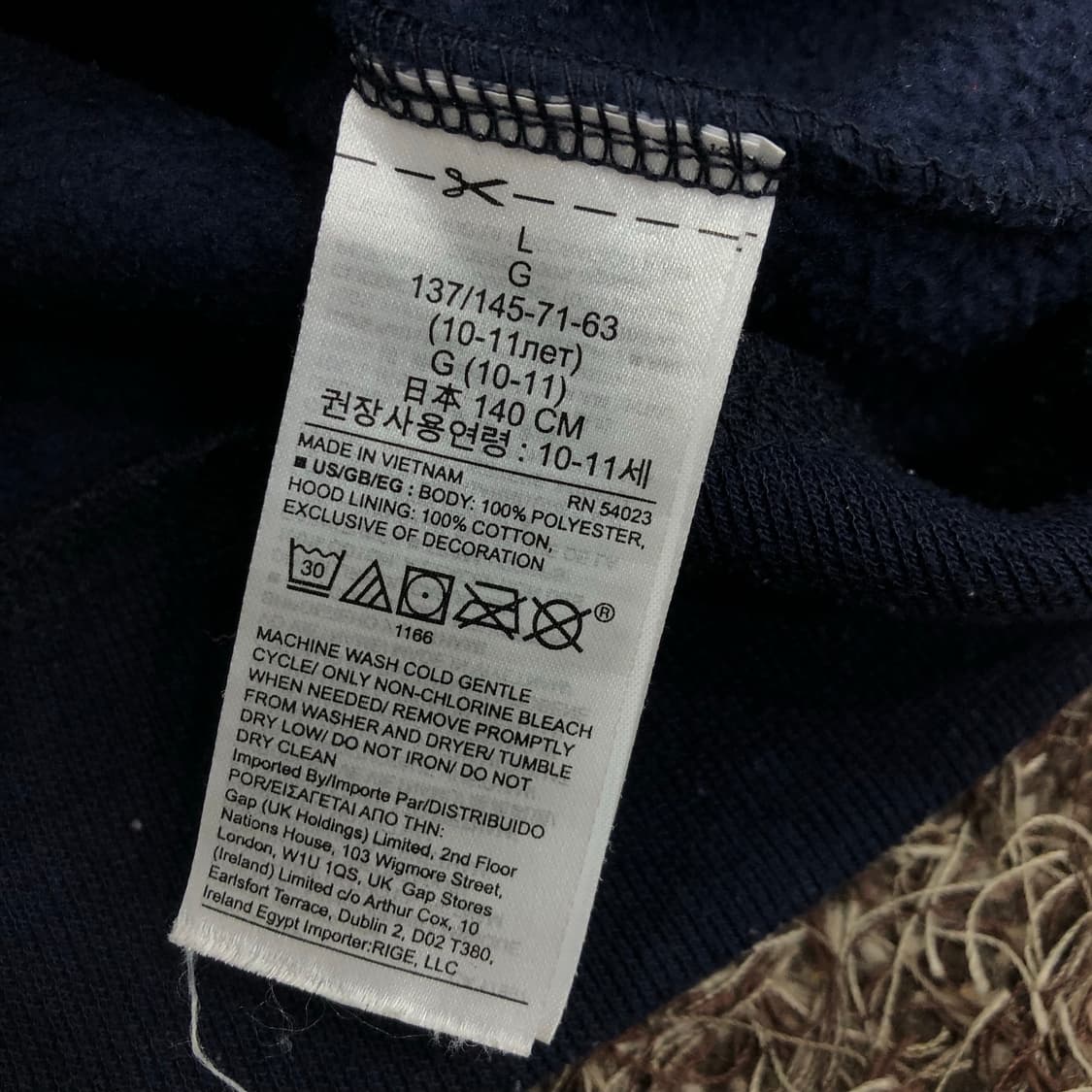 GAP 갭 걸즈 네이비 플리스 후드집업 후리스 상품이미지5