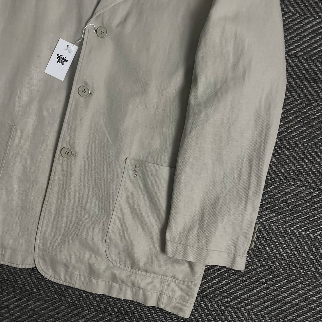 90s 입생로랑 자수로고 아카이브 치노 블레이저 자켓o 3556 상품이미지2