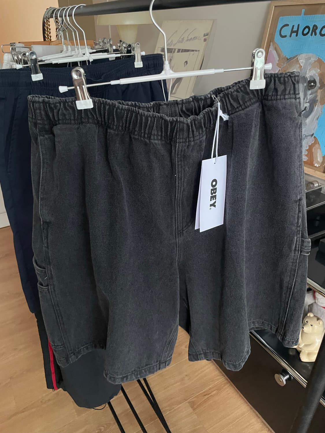 OBEY 오베이 이지 데님 카펜터 쇼츠 블랙 XL 상품이미지2
