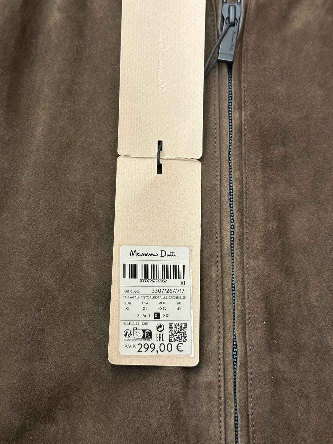 [새제품] 마시모두띠 고트스킨 스웨이드 가죽자켓 블루종 브라운 XL 상품이미지4