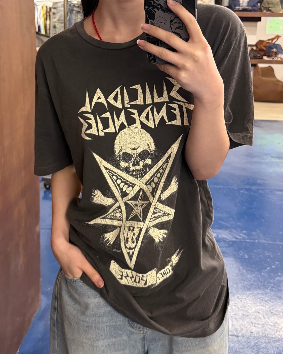 OBEY 오베이 해골 차콜 반팔티 상품이미지1