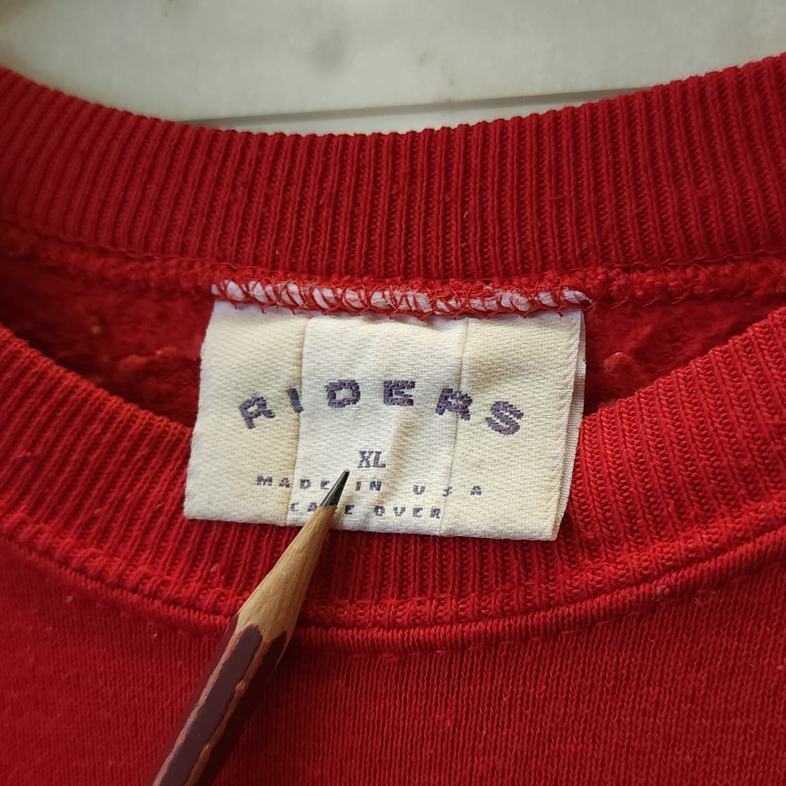 90s RIDERS 빈티지 스웻셔츠 플레인 스웻셔츠 레드 xl 상품이미지5