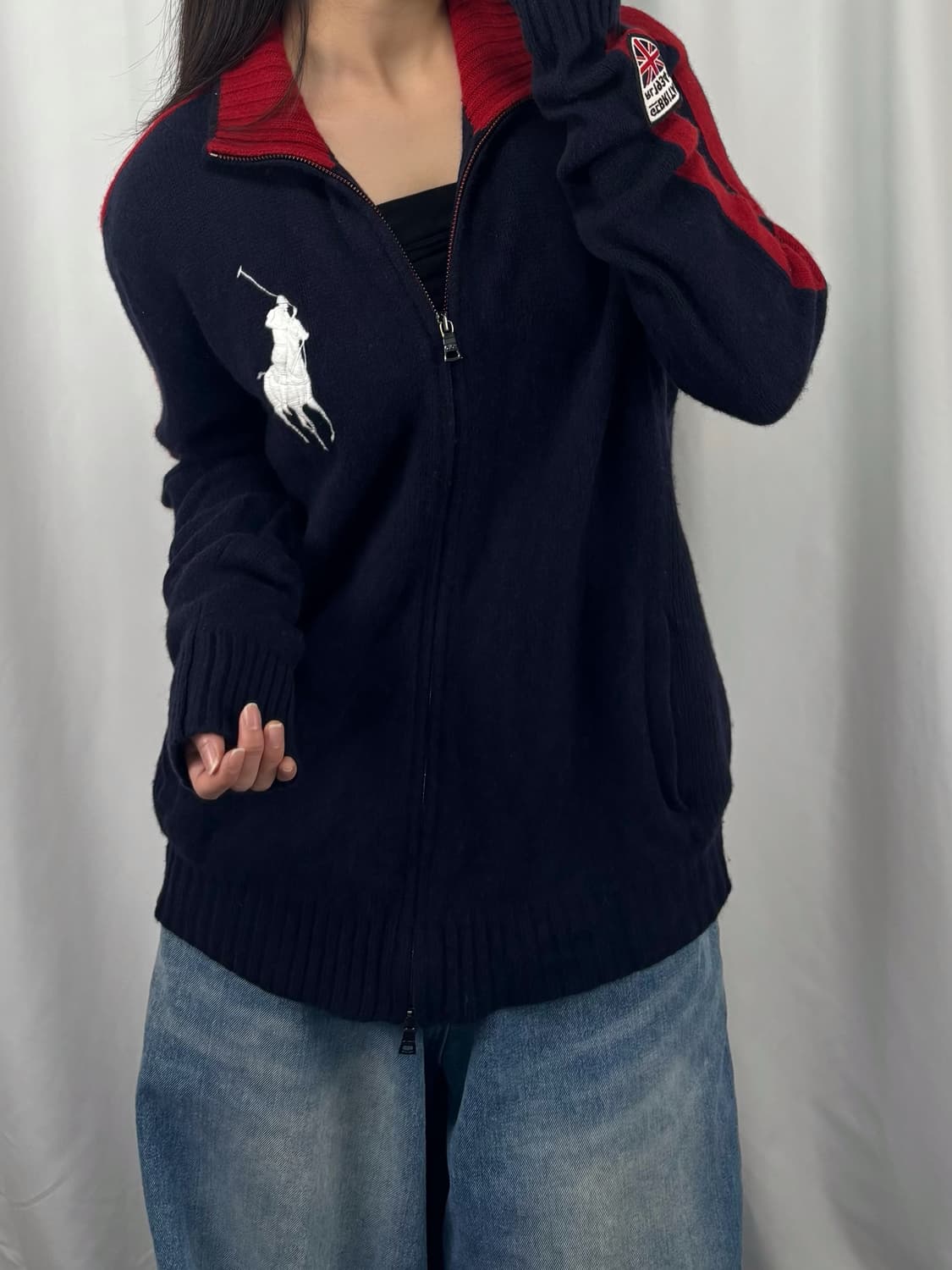 폴로 네이비 램스울 브리튼 니트 집업  상품이미지3