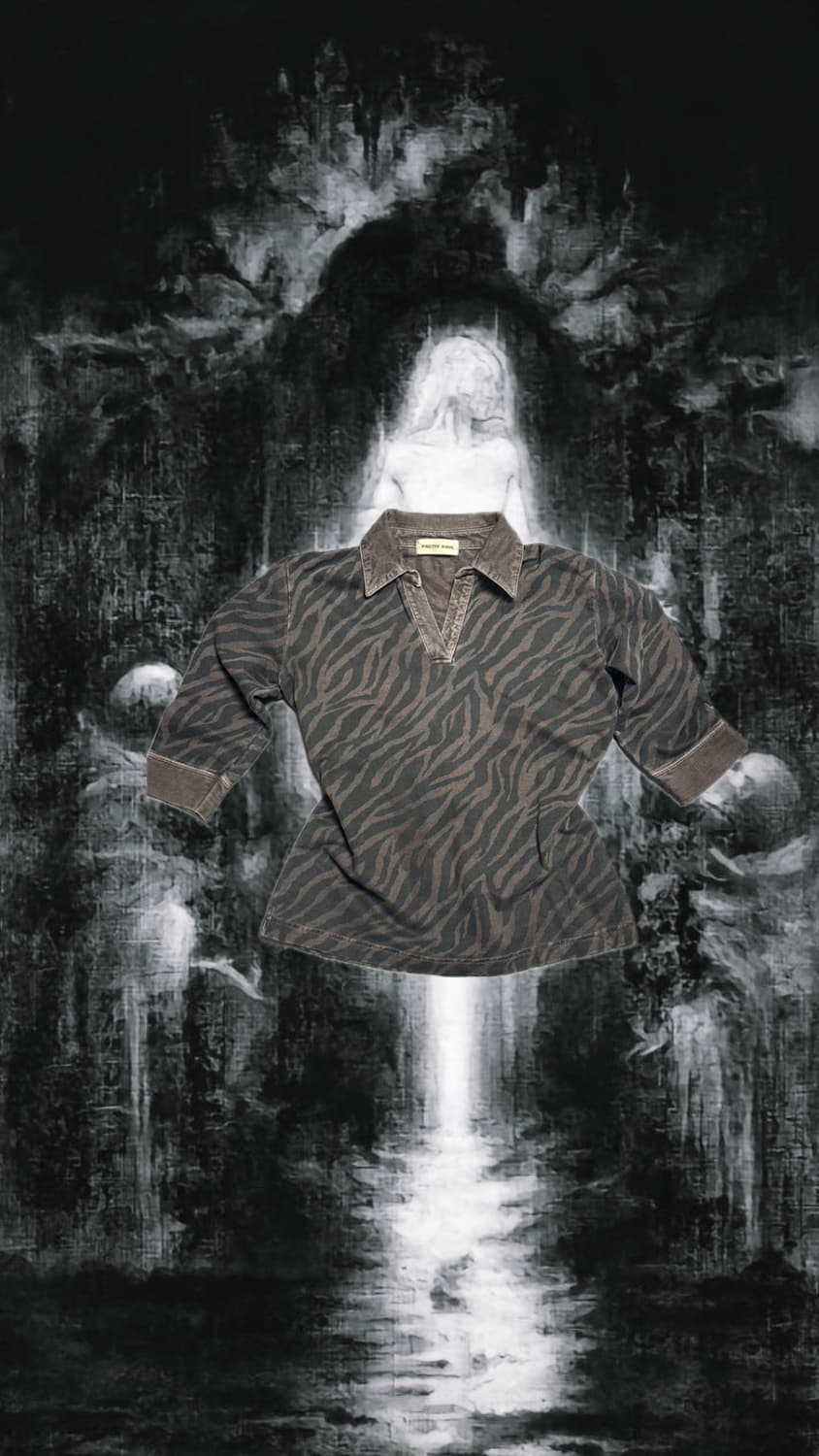 갸루 gyaru animal 패턴 반팔 상품이미지1