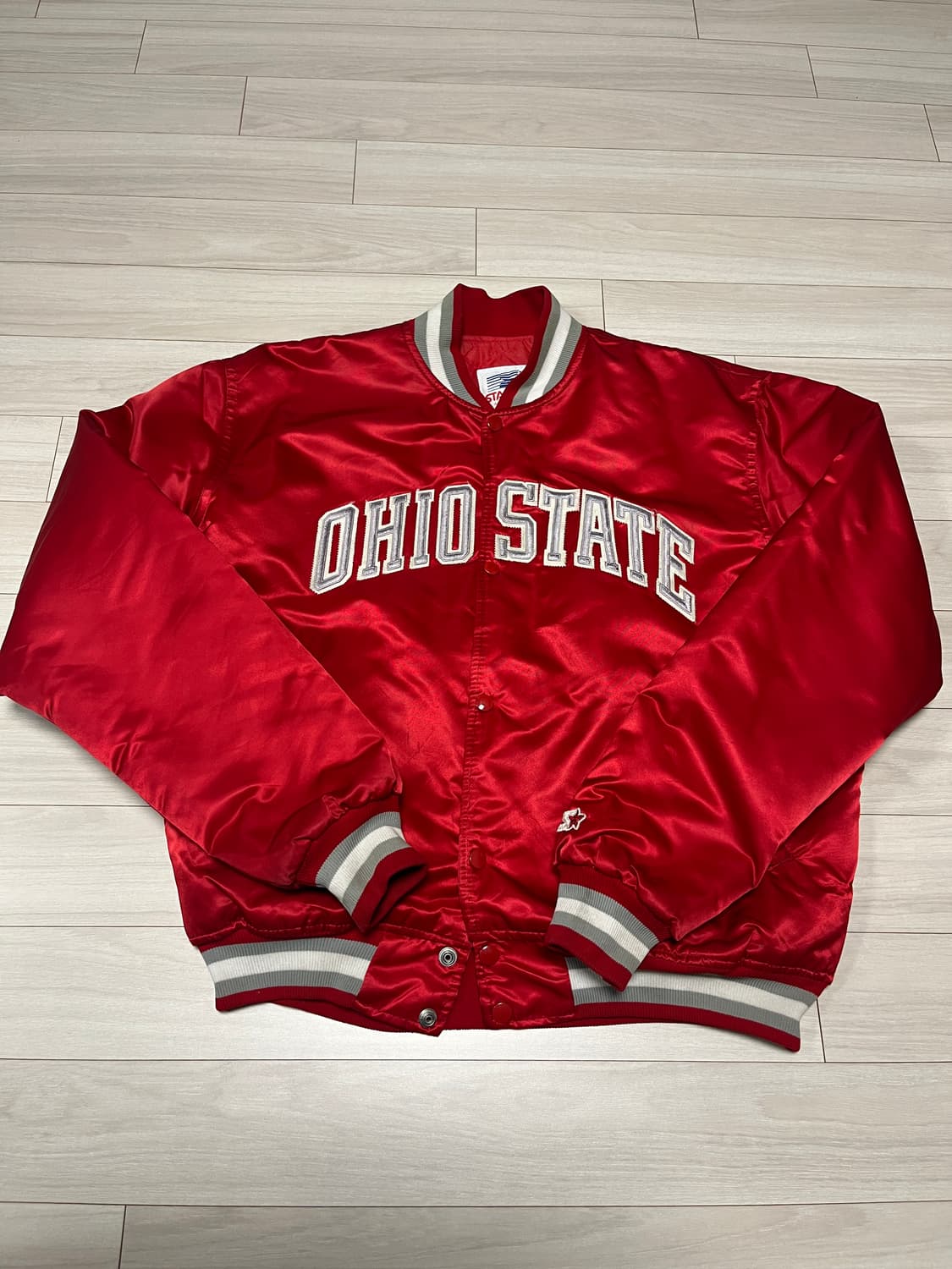 90s 빈티지 스타터 사틴자켓 오하이오  usa XL 상품이미지1