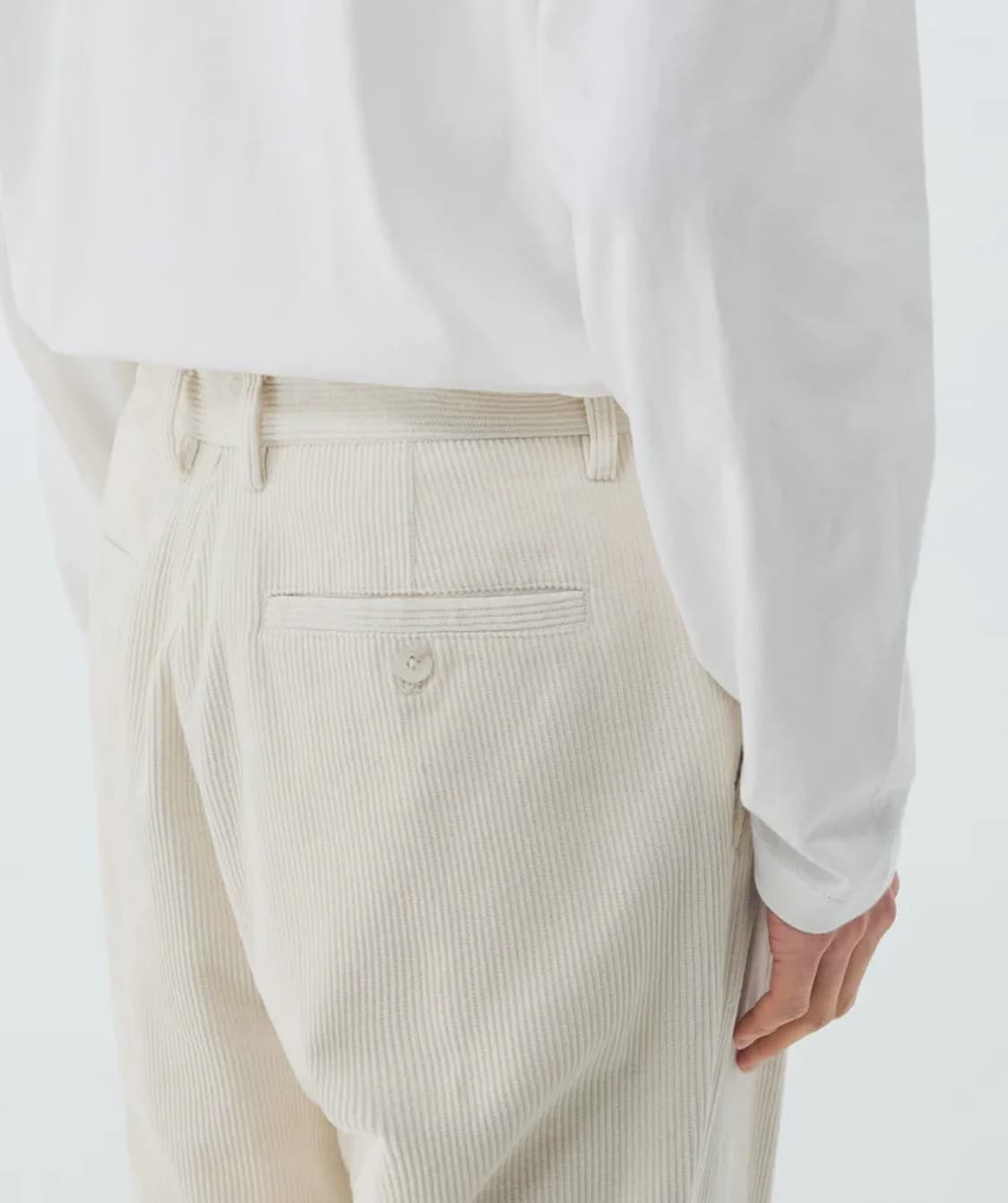무신사 스탠다드 와이드 코듀로이 팬츠 크림 상품이미지5