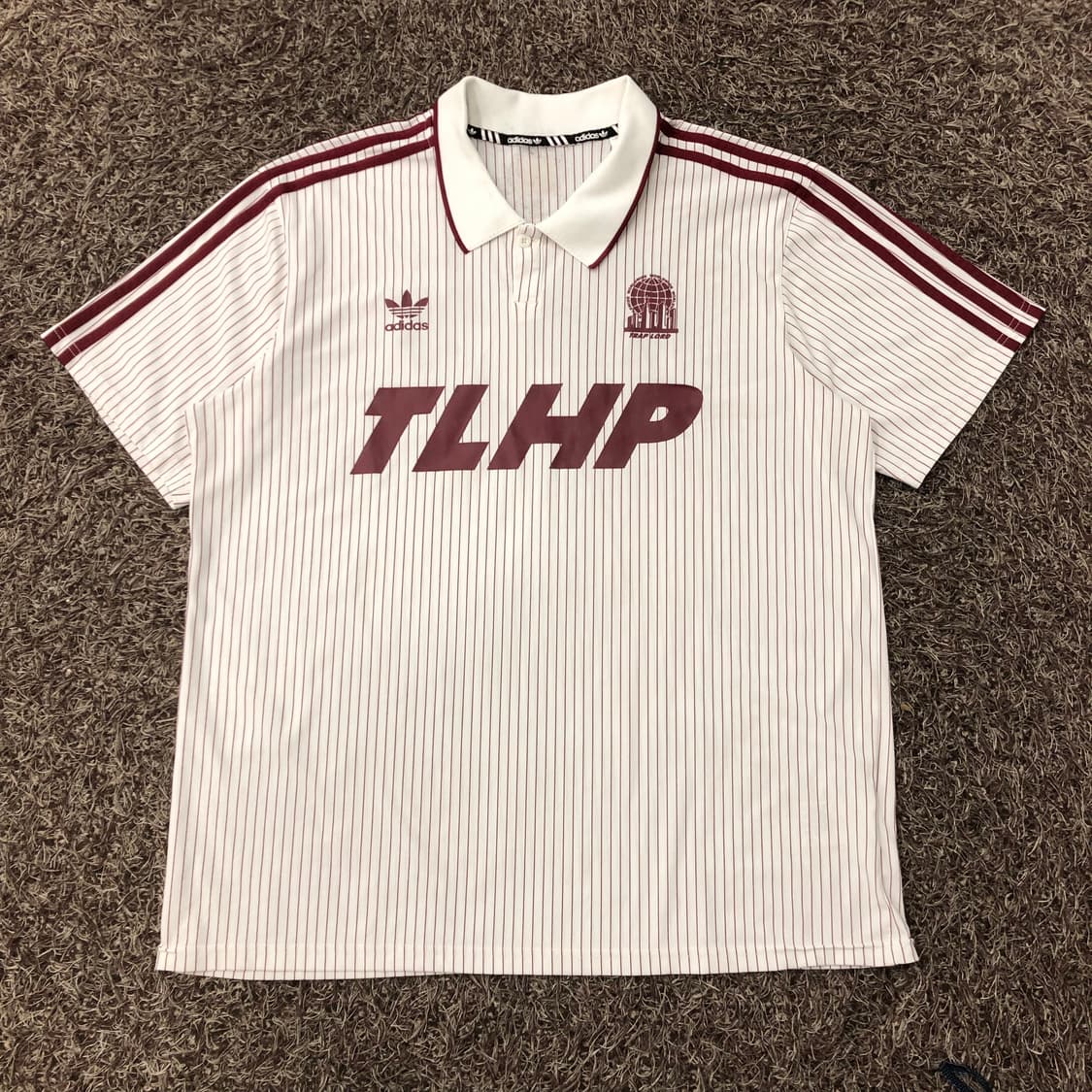 5XL 아디다스X에이셉 퍼그 화이트 버건디 풋볼 저지 반팔 티셔츠 상품이미지1