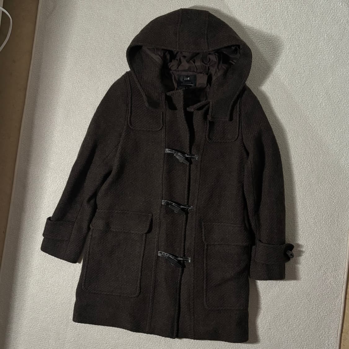 일본빈티지 브라운 후드 떡코 떡볶이코트 상품이미지1