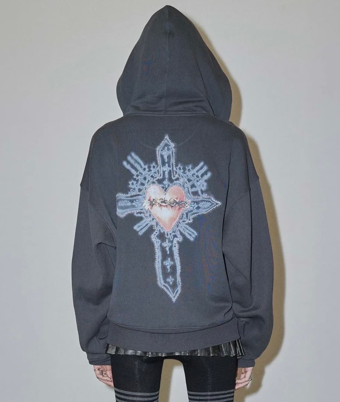 스컬프터 | 비즈 세인트 후드집업 후디 차콜 그레이 L 상품이미지1