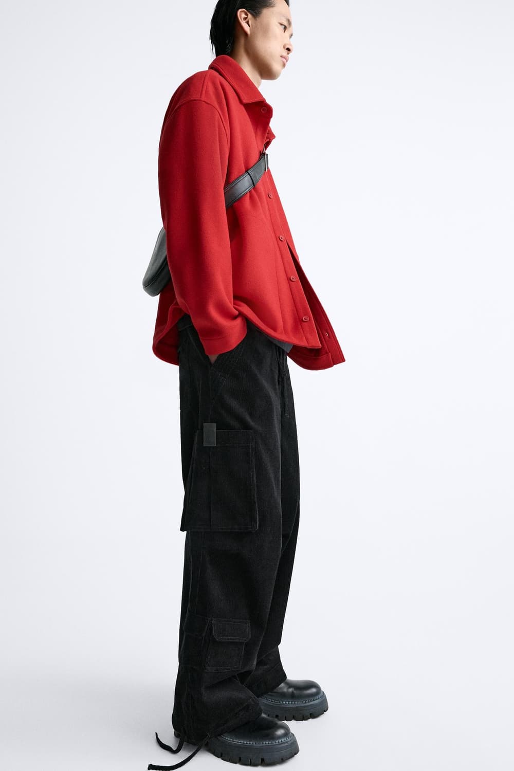 자라 코듀로이 유틸리티 카코 팬츠 블랙 상품이미지2