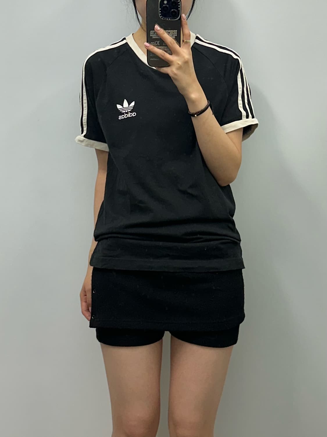 아디다스 블랙 링거 반팔 티셔츠  상품이미지1