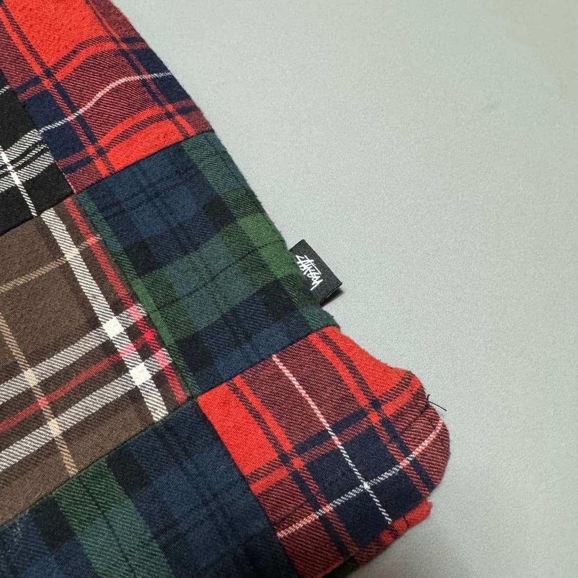스투시(STUSSY) 플란넬 코튼 패치워크 집업 블루종 자켓 상품이미지6