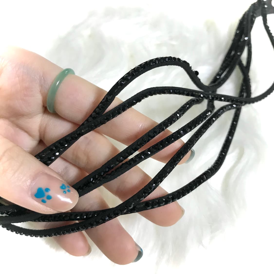 빈티지 락시크 펑크 큐빅 끈 목걸이 (두줄 팔찌 가능) 상품이미지5