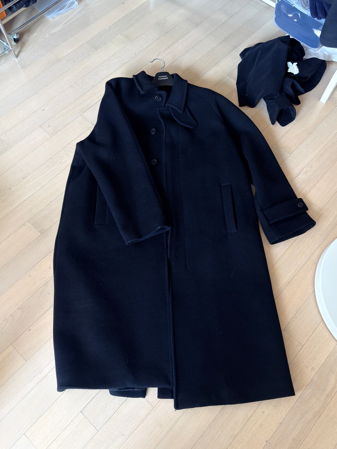 [이도현 PICK]캐시미어 블렌드 오버사이즈 발마칸 코트 [블랙] 상품이미지8