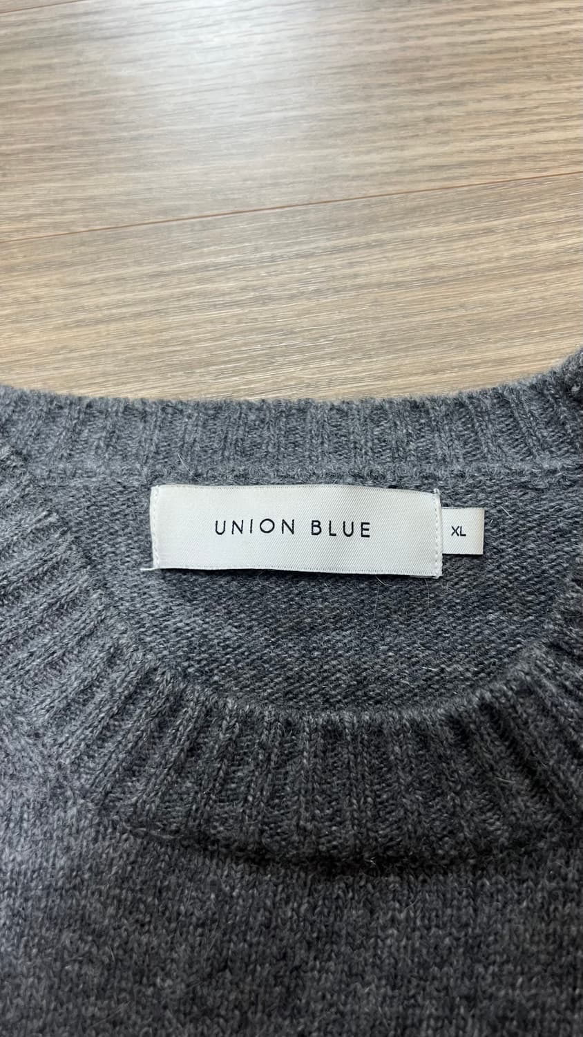 유니온블루 캐시미어 울 크루넥 니트 멜란지 그레이 XL 상품이미지4