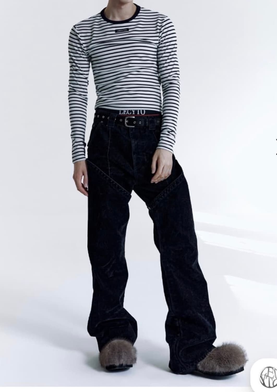 Lecyto 트랜스퍼 벨벳 데님 L 새상품 상품이미지3