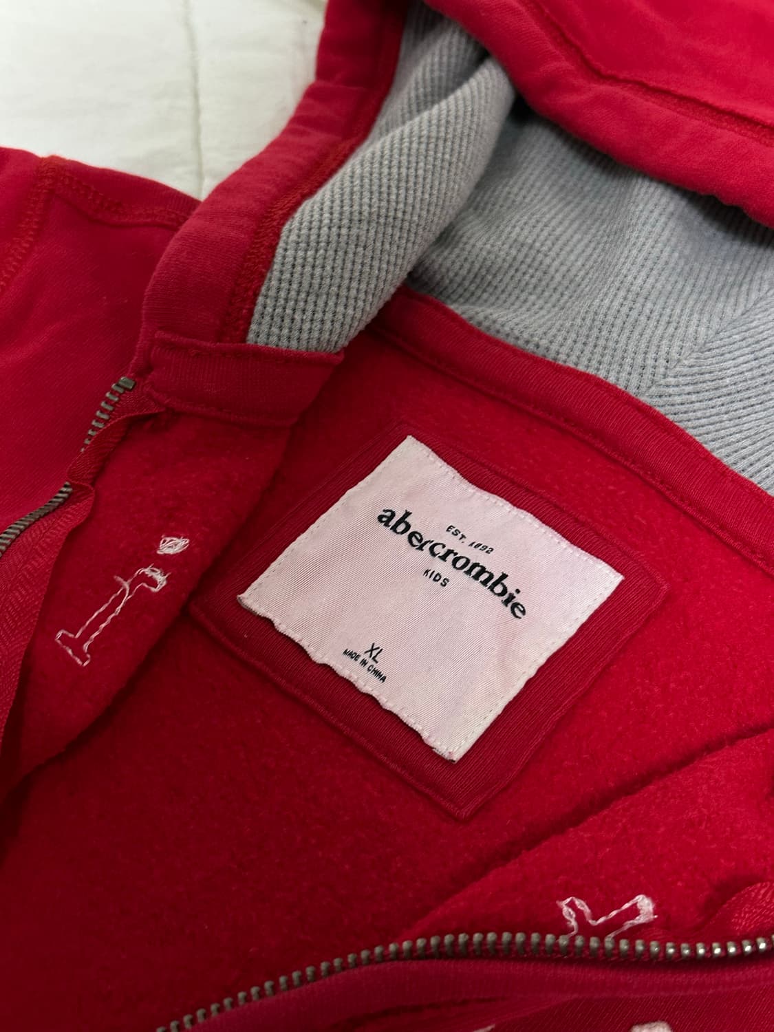 아베크롬비 레드 후드집업 스몰 여성용 상품이미지4
