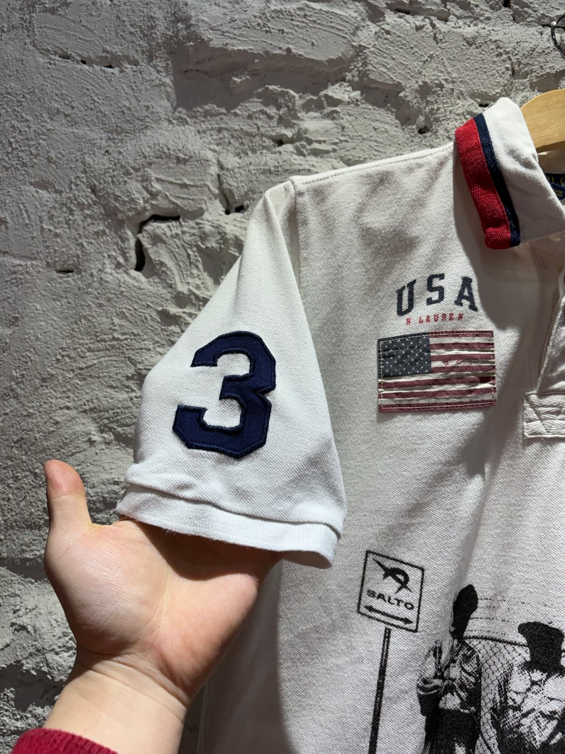 폴로 빅포니 USA 성조기 커스텀 반팔 카라 티셔츠 상품이미지3