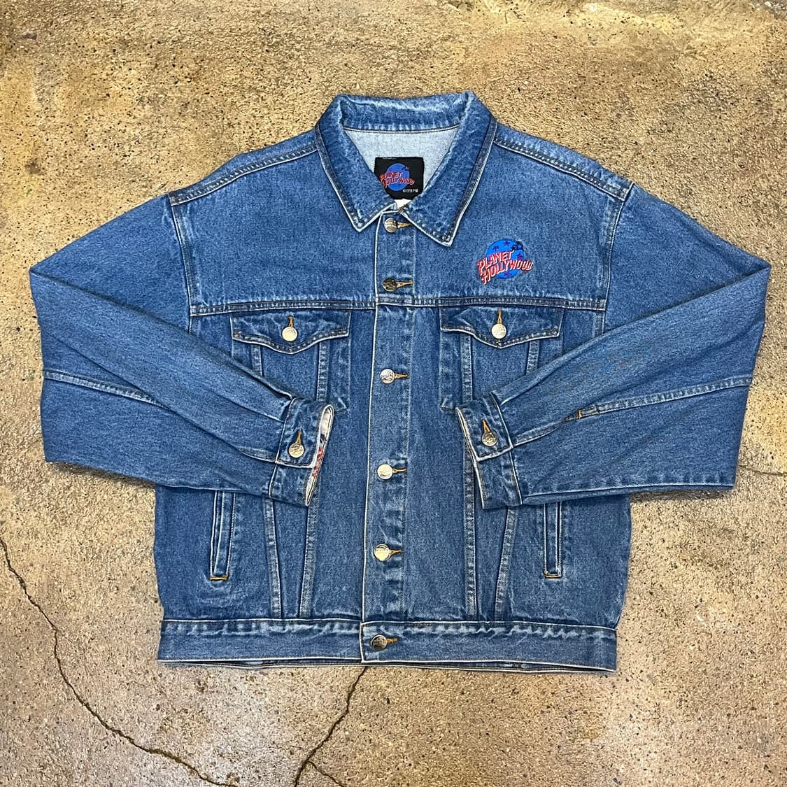 레어 90s USA 빈티지 플래닛헐리우드 청자켓 데님자켓 상품이미지3
