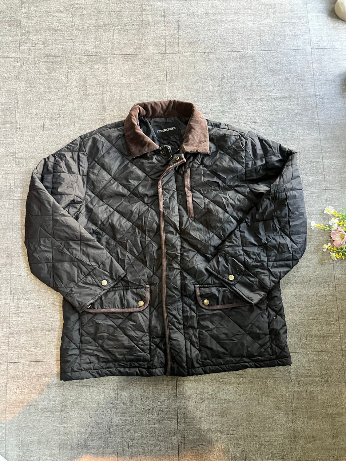 일본빈티지 Blackleder 올드스쿨아메카지 혁오풍 원포켓 퀄팅자켓 상품이미지1