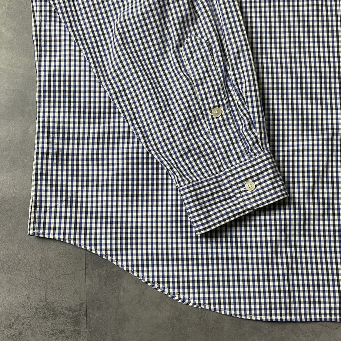 RALPH LAUREN 랄프로렌 빈티지 블루블랙 체크 코튼셔츠 상품이미지4