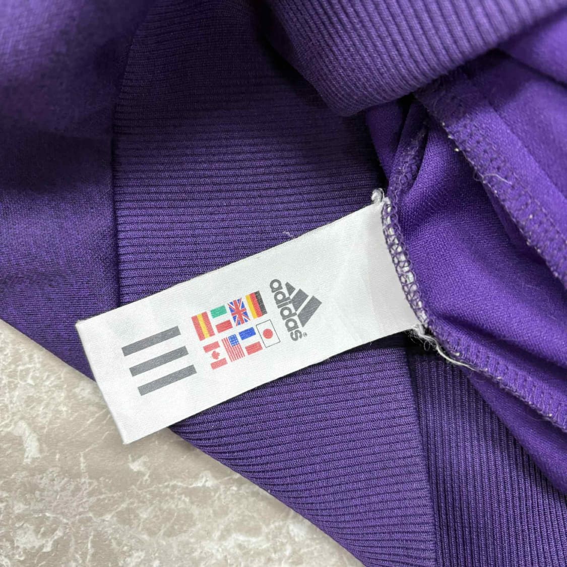 아디다스 걸즈 퍼플 삼선 트랙탑 희귀져지(90) 상품이미지5