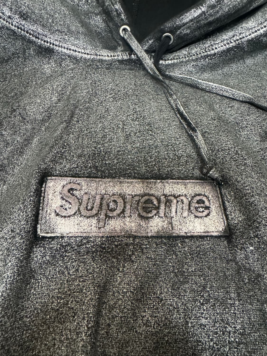 [XL] 슈프림 X MM6 메종 마르지엘라 포일 박스로고 후드 블랙 24 상품이미지2