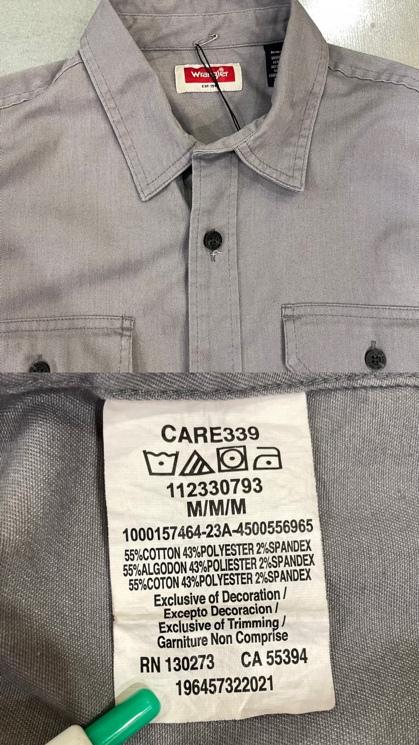 (M) Wrangler 랭글러 솔리드 반팔 셔츠    상품이미지10
