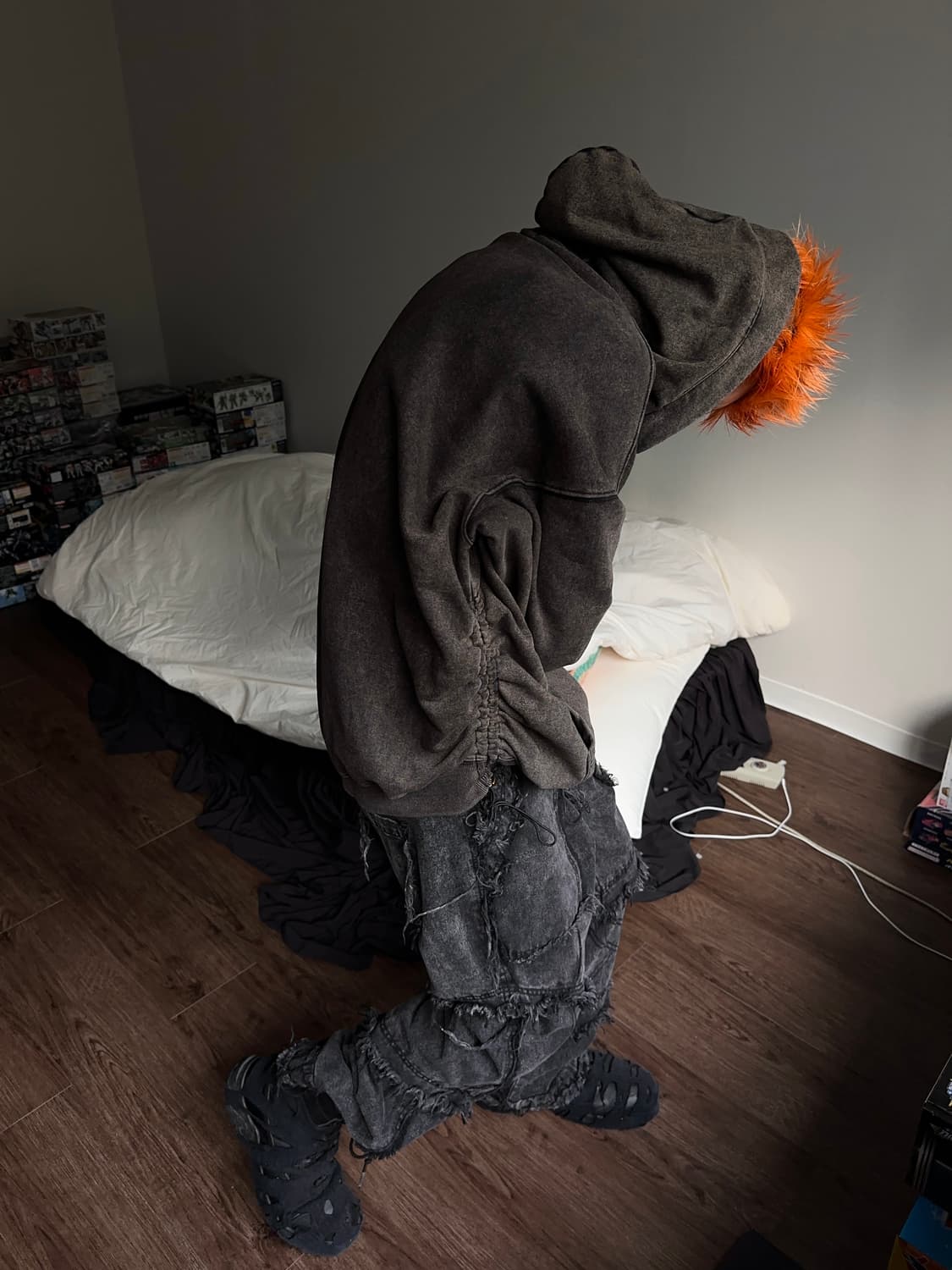 Gateless 더블 셔링 피그먼트 워시드 후드 상품이미지2