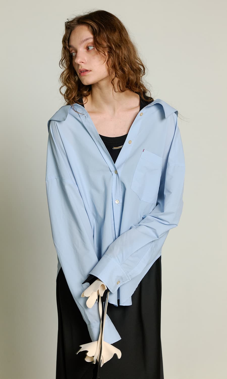 제이청(J.CHUNG)세실 백오픈 셔츠 핑크 상품이미지1