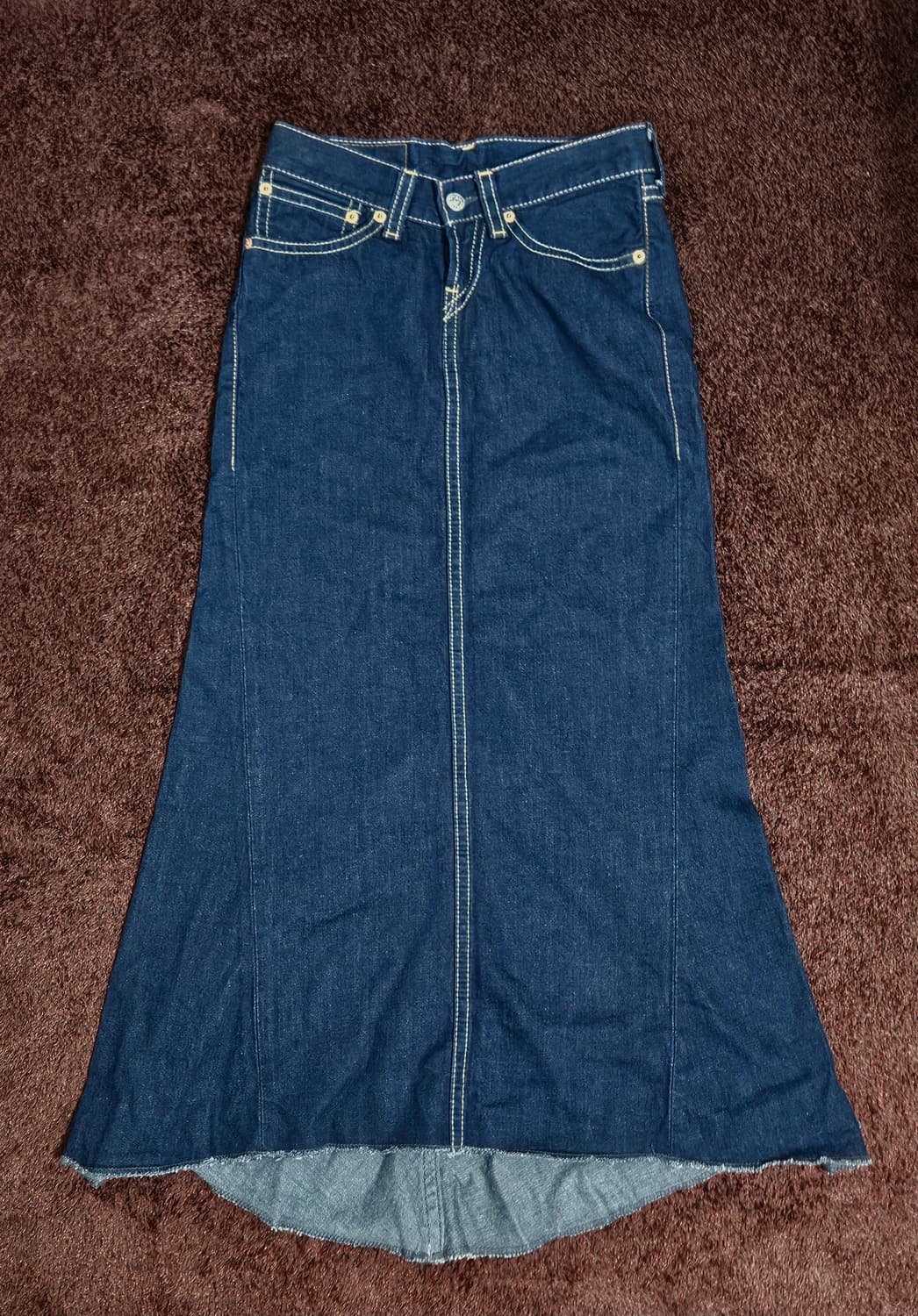 리바이스 생지 데님 진청 롱 스커트 M 상품이미지1