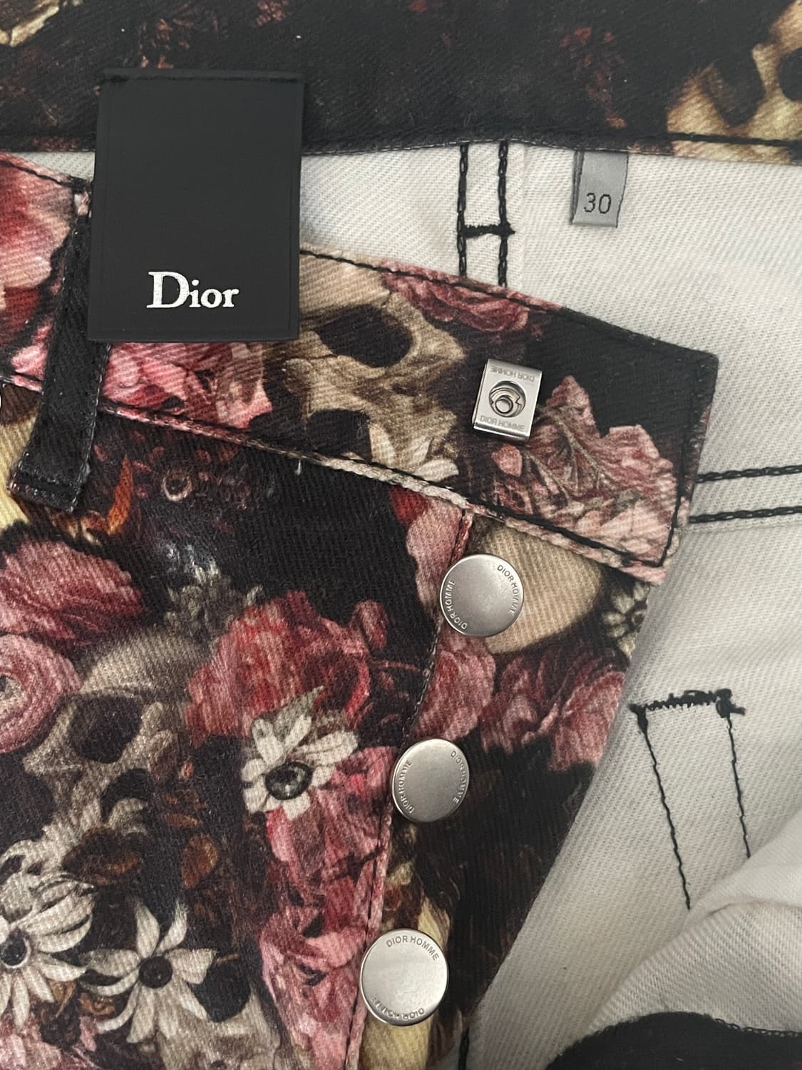 디올 옴므 17ss 플로랄 스컬 진 상품이미지7
