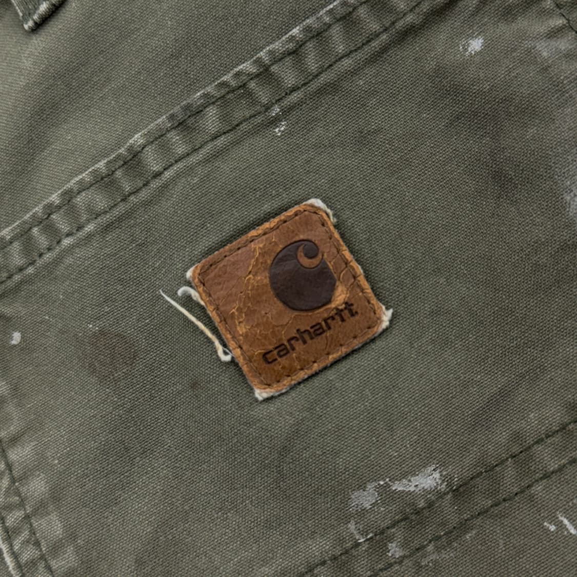 칼하트 OG 더블니 모스그린 카펜터 페이딩 와이드 워크팬츠 상품이미지8