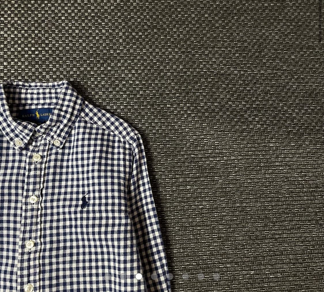 폴로 랄프로렌 블루 체크 긴팔 셔츠 S(8) 상품이미지2