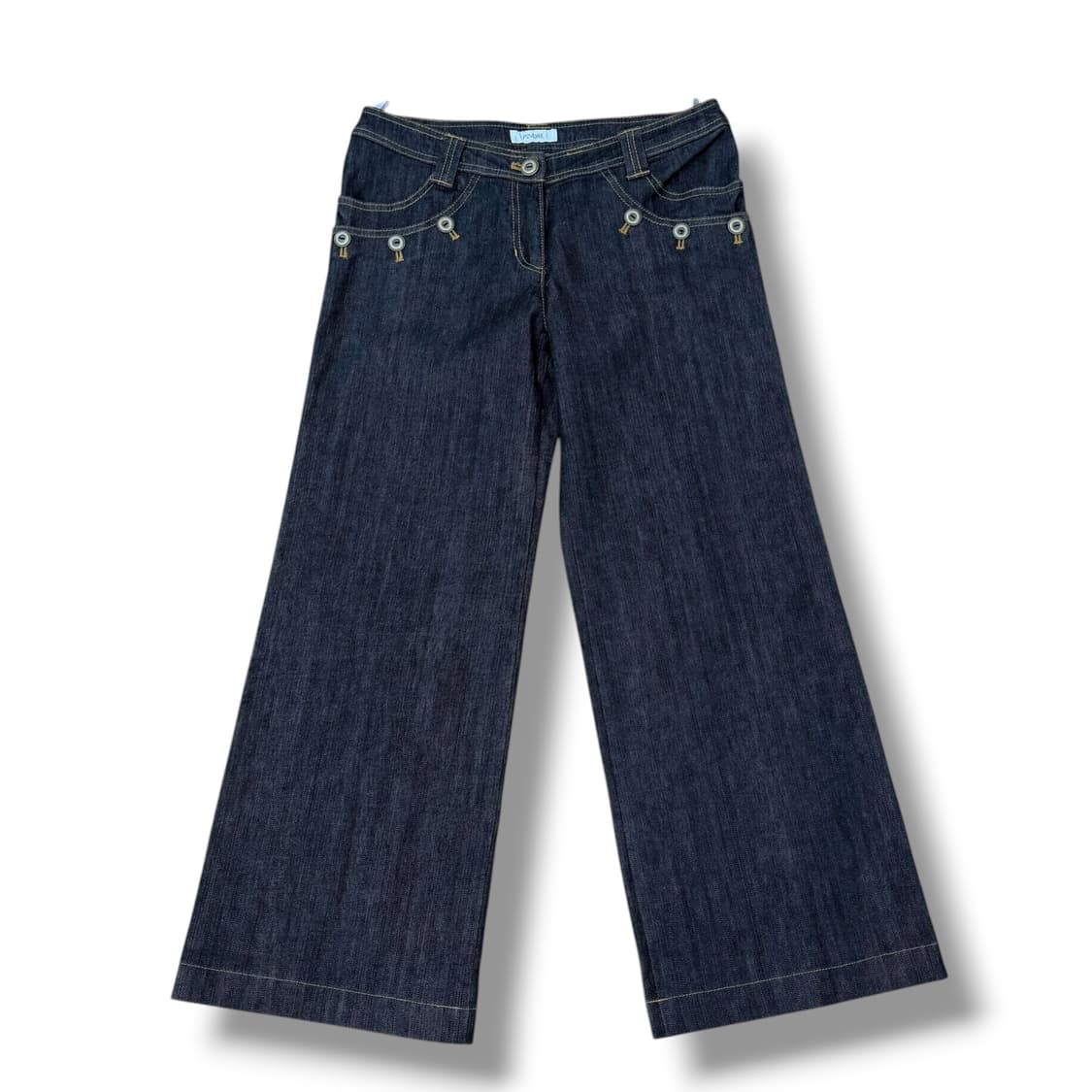 JPN pinore 버튼 디테일 생지 데님 와이드팬츠 상품이미지1