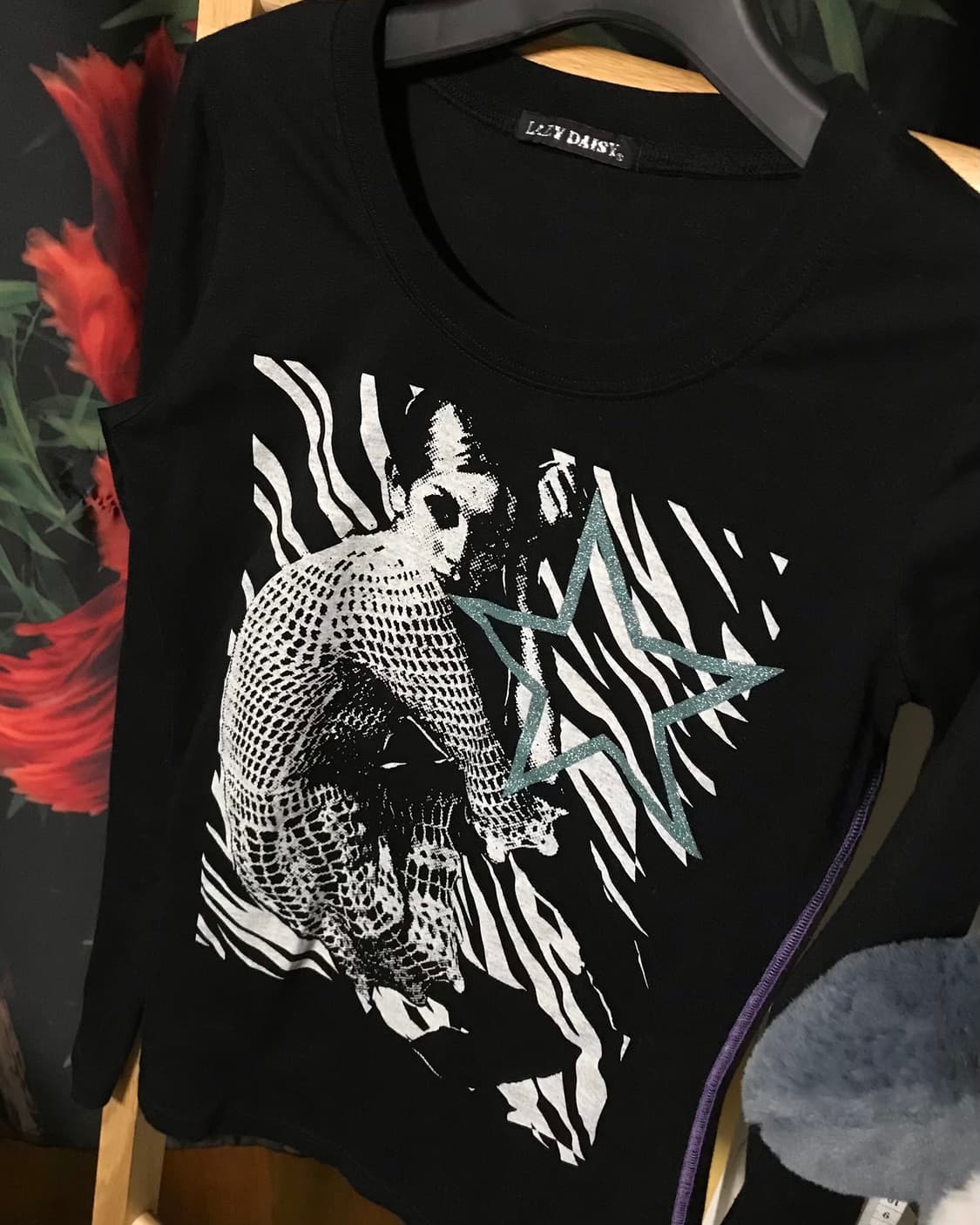 LAZY DAISY 펑크 프린팅 블랙 롱슬리브 상품이미지3