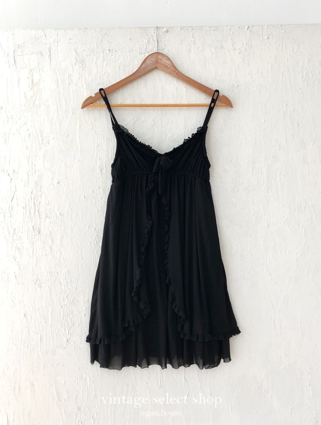 vintage midnight frill chiffon cami dres 상품이미지5