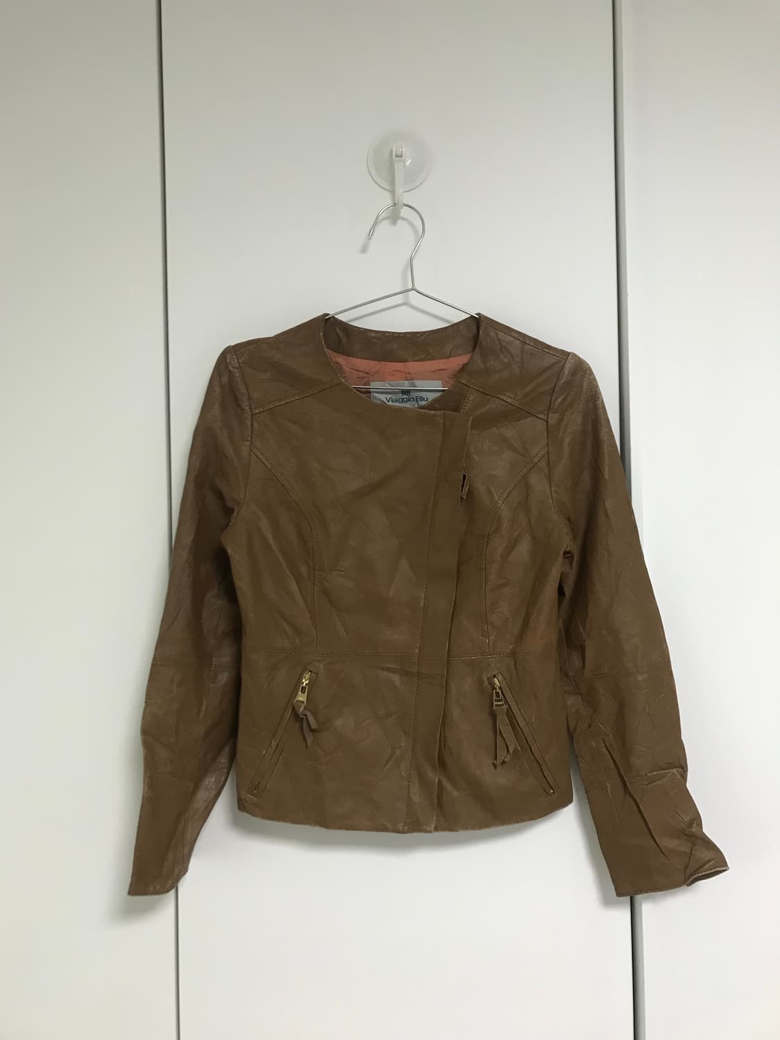 vintage slim fit leather jacket 상품이미지9