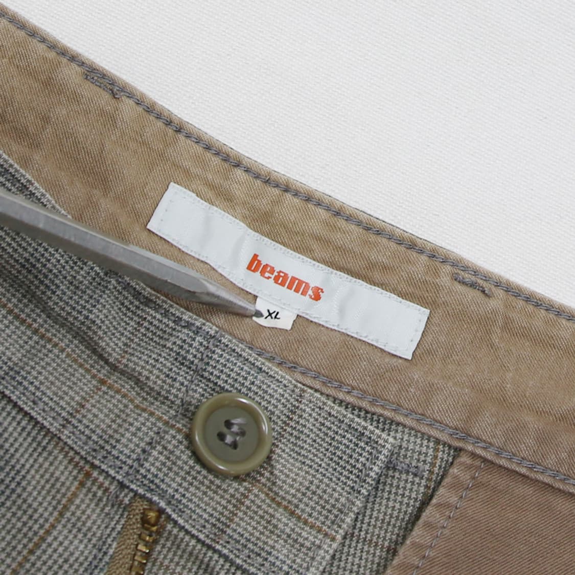 (착용컷) BEAMS 체크 팬츠 (남성용 34-35) 상품이미지6