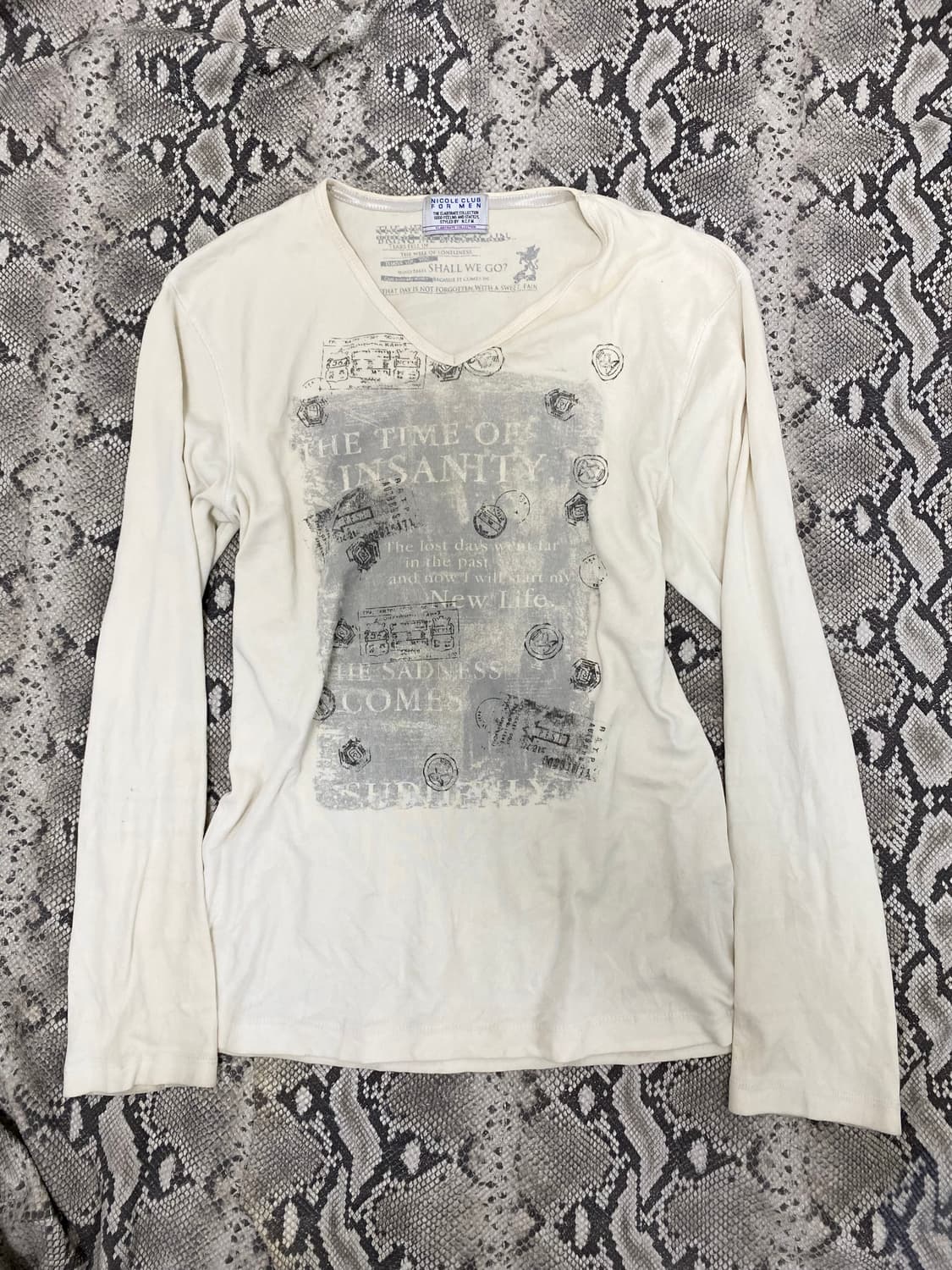 [Nicole Club For Men]Y2K Print Ivory Sle 상품이미지3