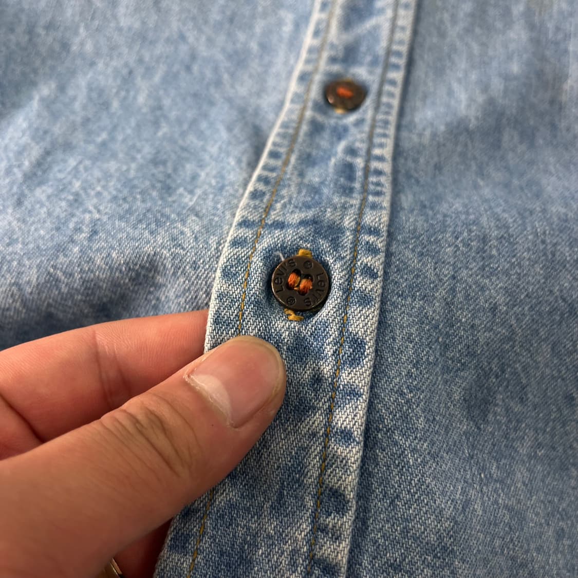 100 리바이스 90s 오렌지탭 투포켓 데님 셔츠 상품이미지5