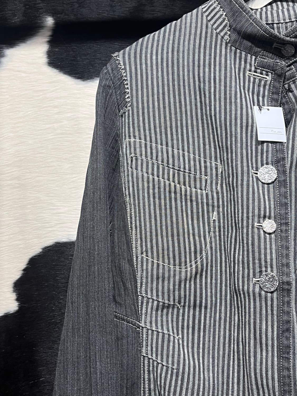 일본 빈티지 슬림핏 스트라이프 자켓 상품이미지3