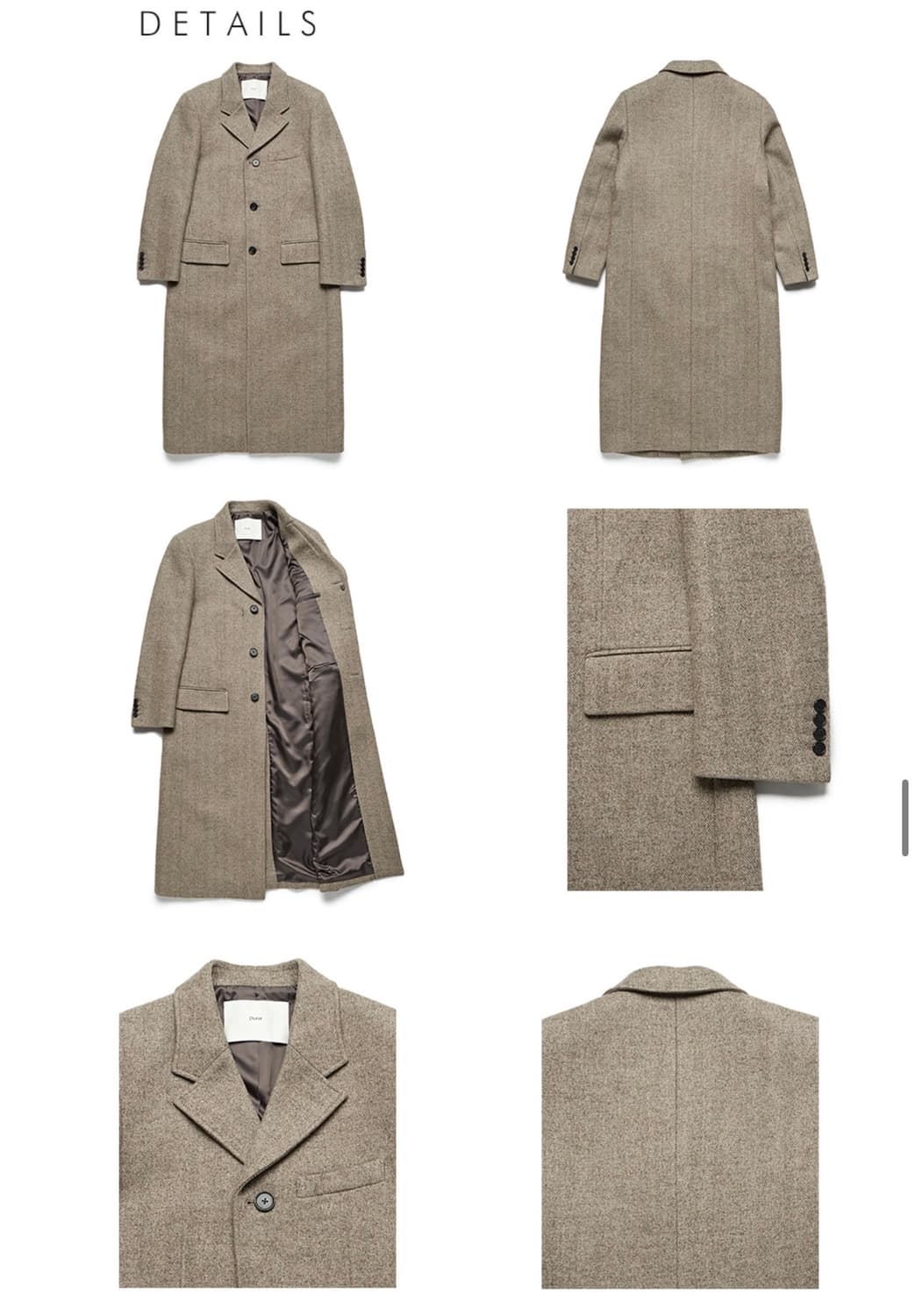 던스트 롱코트 헤링본 베이지 상품이미지2