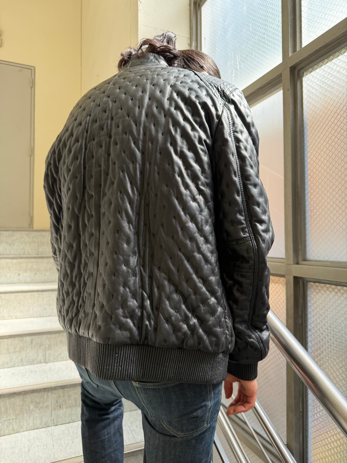 Best Classic punching leather bomber 상품이미지1