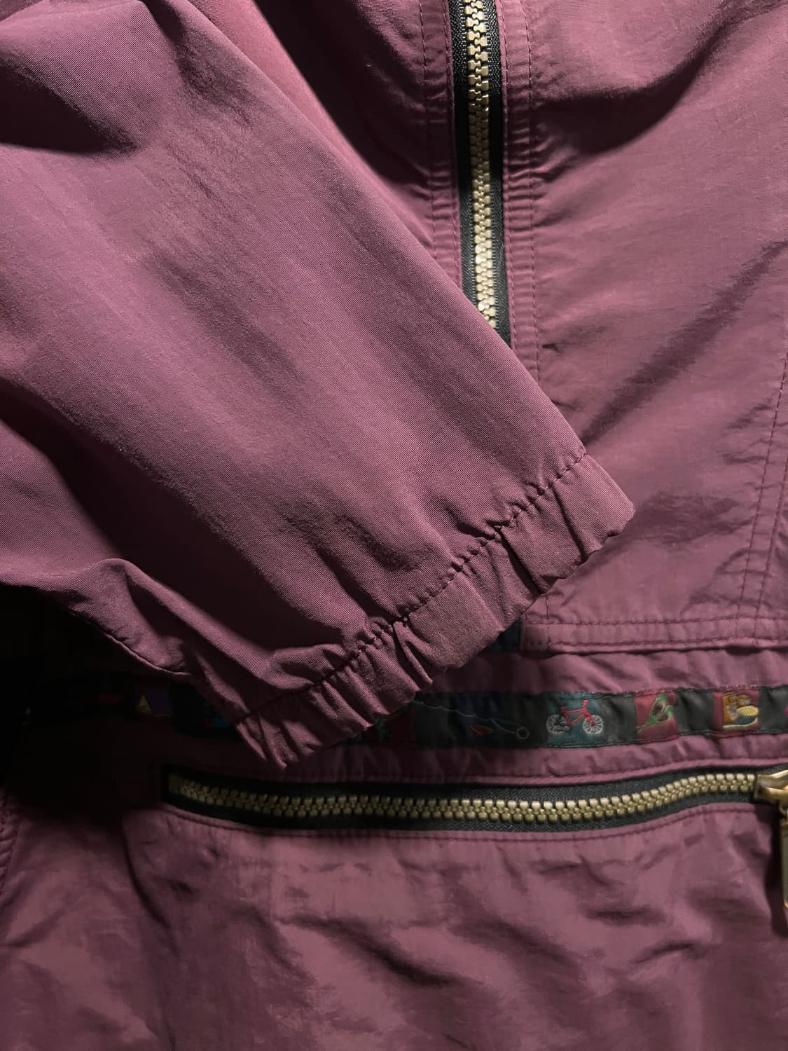 [L]90's 엘엘빈 USA Made 버건디 나일론 마운틴 아노락 자켓 상품이미지5