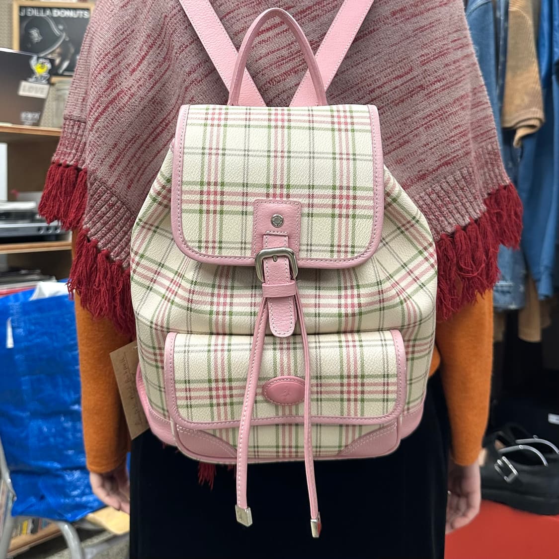 빈폴 리얼레더 트림 체크 백팩 상품이미지10