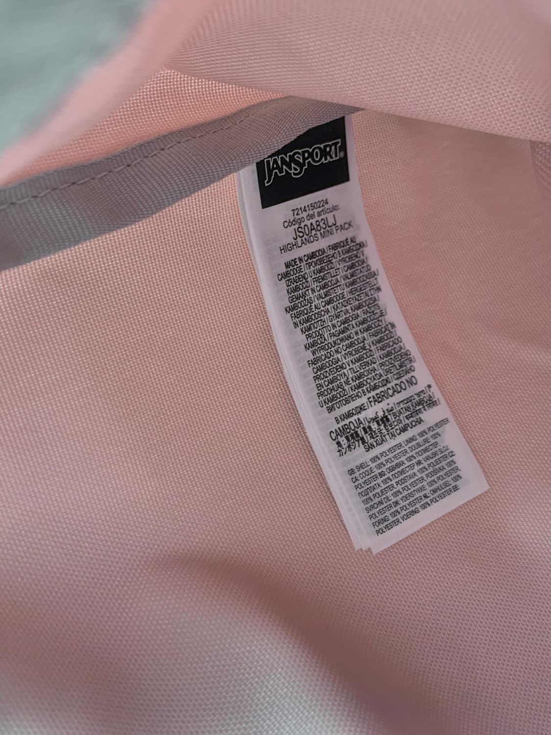 새상품 잔스포츠 하이랜드 미스티 로즈 핑크 컬러 백팩 상품이미지4