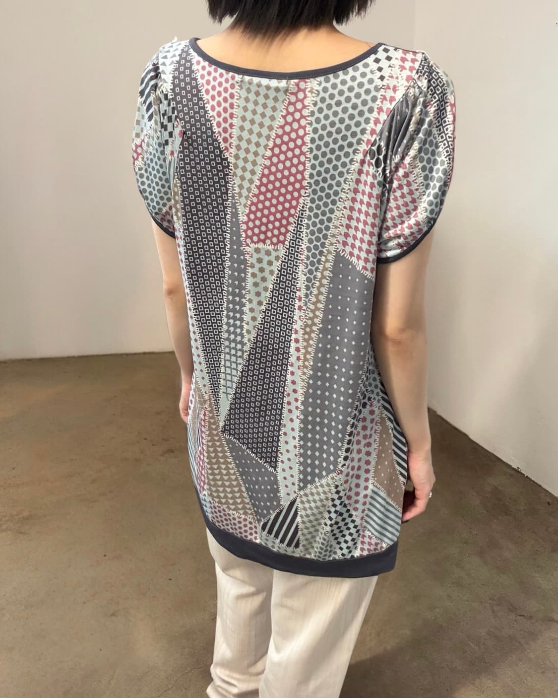 Patchwork pattern blouse  상품이미지5