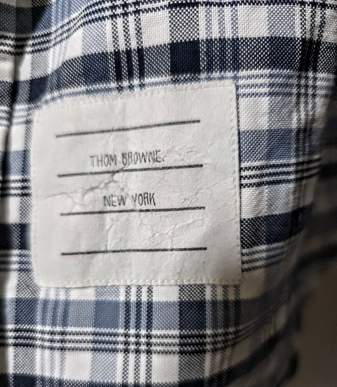 톰브라운 체크 삼선 히든 옥스포드 셔츠 상품이미지5